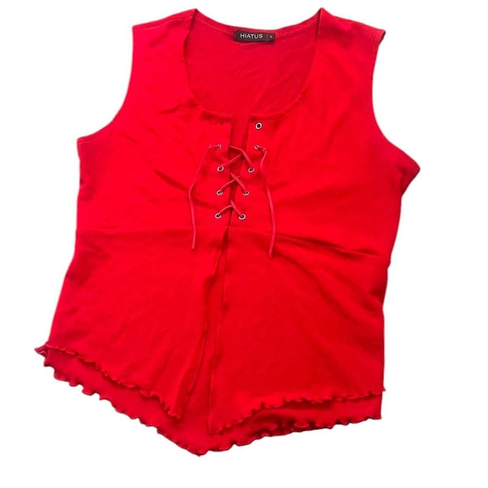 Y2K Milkmaid Medieval Sheer Lace-up Lettuce Trim Top B9
